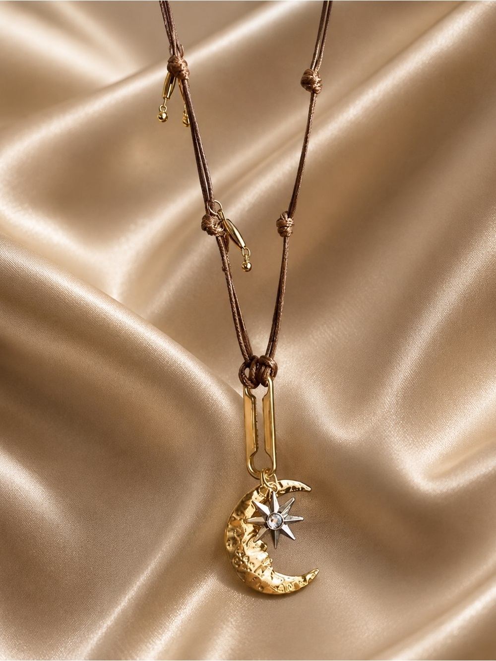 Celestial Moon Cord Necklace